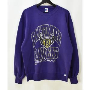 スウェット メンズ 「ヴィンテージ古着」90's RUSSELL / ラッセル NFL BALTIMORE RAVENS ロゴ プリント スウェット｜zozo