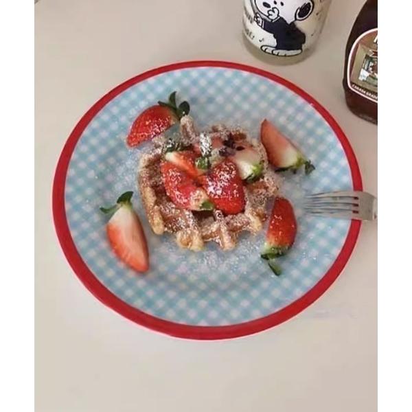 食器 レトロチェックデザインプレート