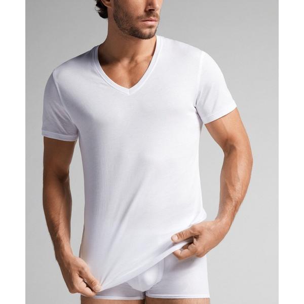 インナーシャツ 肌着 エクストラファインスーピマコットン(R) ショートスリーブ Vネック Tシャツ...
