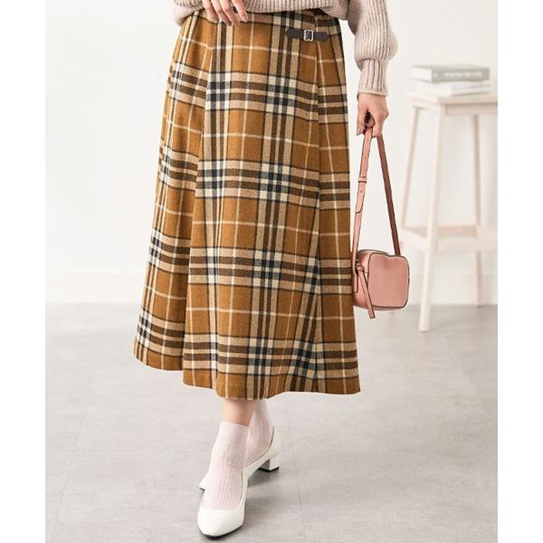 スカート 「Ｍ・Ｄ」ウール入りチェック柄スカート