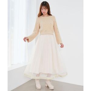 スカート 「WEB限定XSサイズあり」裾ベロアチュールスカート｜zozo