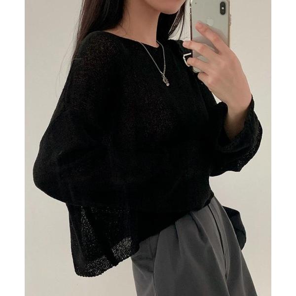 ニット セーター 「抜け感のあるコーデに♪」ルーズフィットシアーニット レディース