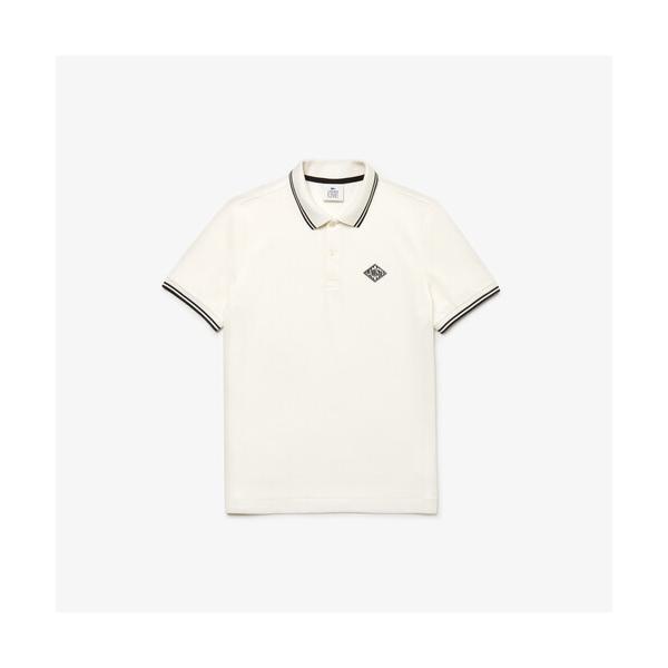 「LACOSTE L!VE」 半袖ポロシャツ LARGE ホワイト メンズ