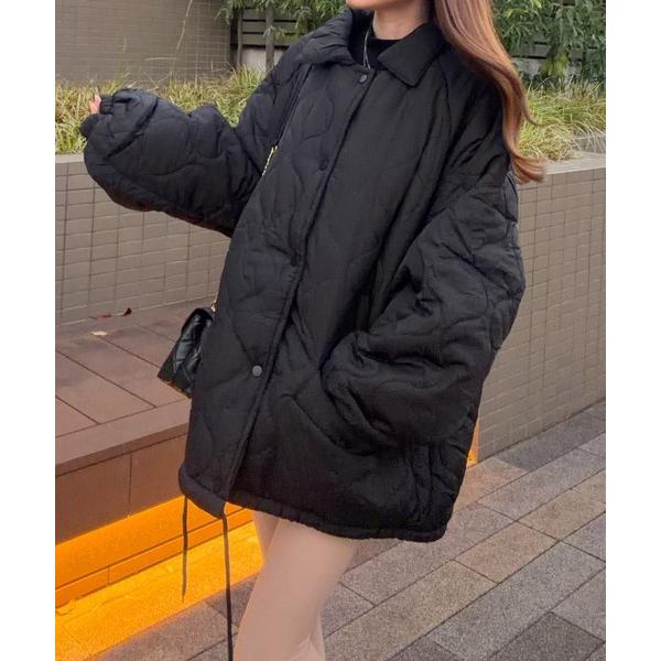 ブルゾン アウター 軽く羽織れるあったかもこもこ裏地 ステンカラー 中綿 キルティング パファージャ...