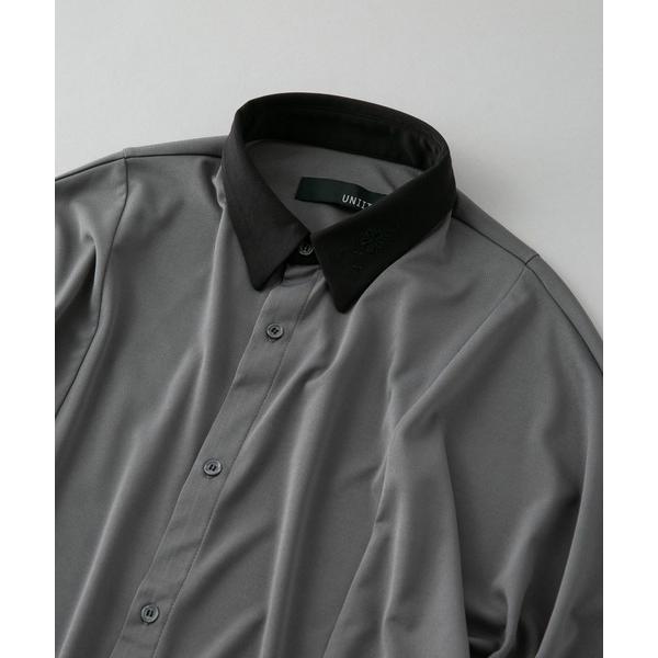 シャツ 「UNIIT/ユニット」衿配色　襟刺繍　ドルマンスリーブシャツ　ビッグシルエット　韓国モード...