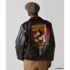 メンズ ジャケット ミリタリージャケット 「Disney Collection」A-2 FLIGHT JACKET MICKEY / A-2 フライト｜zozo