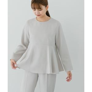 ブラウス シャツ 「WEB限定」パール付きペプラムブラウス レディース