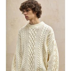 セーター ニット フィッシャーマンローゲージクルーネックプルオーバーニット EMMA CLOTHES メンズ レディース