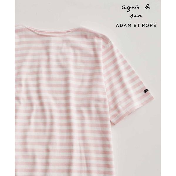 メンズ 「agnes b.」 半袖Tシャツ「Adam et Ropeコラボ」 L ピンク
