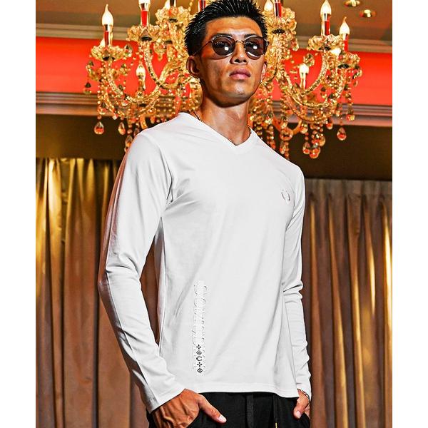 tシャツ ウォッシャブルPU×多様ラバープリントロンT メンズ 春服 メンズ