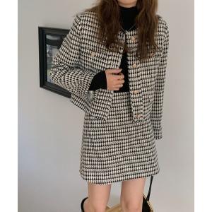Sibra セットアップ チェック柄テーラードジャケット+ミニスカート