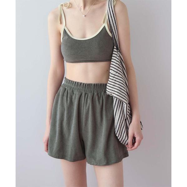 ラッシュガード パイル素材ショートパンツ レディース