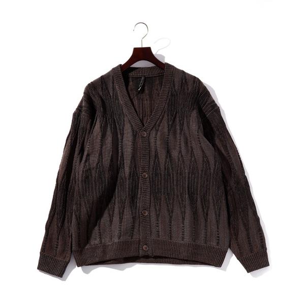 カーディガン ビッグシルエット ジオメトリック ジャガード バルーン カーディガン レディース レデ...