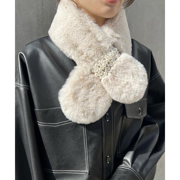 マフラー ストール フェイクファーティペット レディース