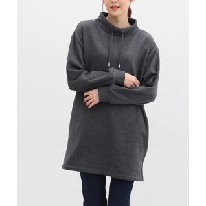 トレーナー スウェット スタンドネックスウェットチュニック レディース
