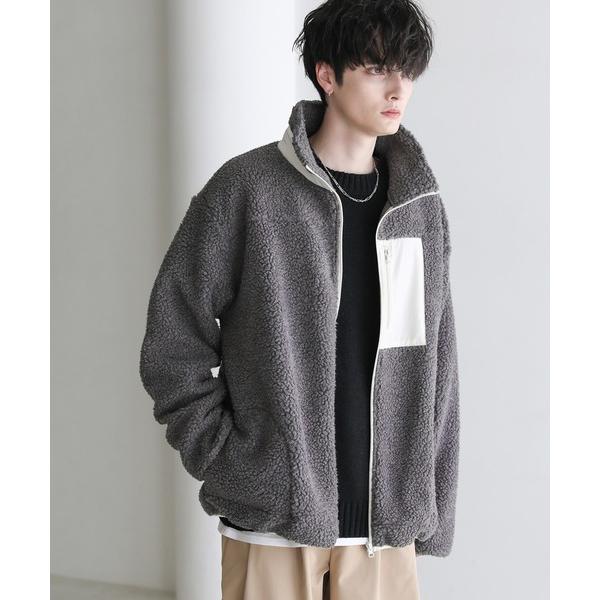 ブルゾン アウター シープボアウォッシャブルスタンドネックブルゾン メンズ