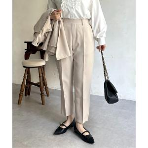 パンツ レディース センタープレステーパードパンツ