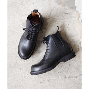 ブーツ DIAMOND STREET （ダイヤモンドストリート） / オイルレザー プレーントゥ サイドゴア レースアップブーツ DS612 メンズ