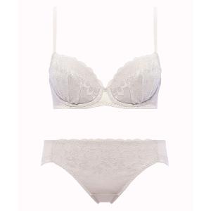 ブラジャー ショーツセット 夢みるブラ ドリームデイリリー「E，Fカップ」 AMST1430 WHU + Hikini JX