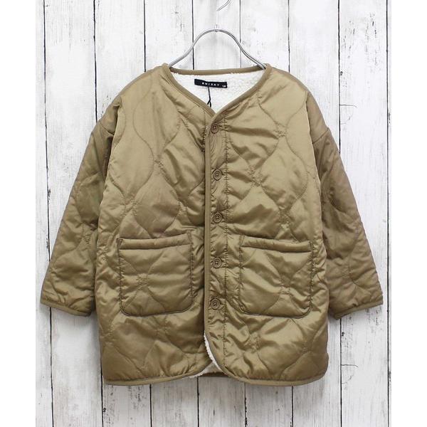 ノーカラージャケット アウター 裏ボアキルティングジャケット キッズ 子供服 男の子 女の子