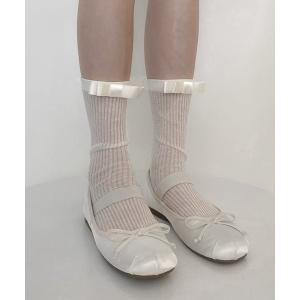 靴下 Ribbon Sheer Socks レディース