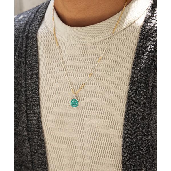 ネックレス Crushed Stone Smile Top With Dichromatic Cha...