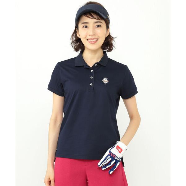 「BEAMS GOLF」 半袖ポロシャツ SMALL ネイビー レディース