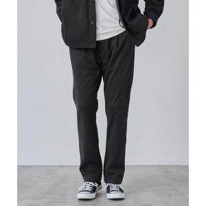 メンズ パンツ スラックス 極楽フラノテーパードタックイージーパンツ