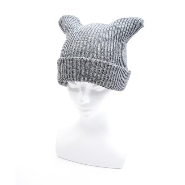 ニット帽 ニットキャップ レディース an meets zakka 猫耳ニット帽 レディース メンズ