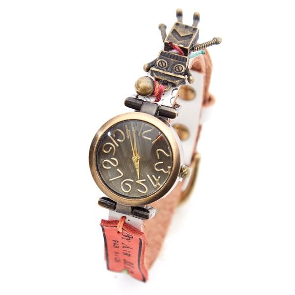 腕時計 an meets zakka ロボットモチーフレザーバンド腕時計 レディース メンズ