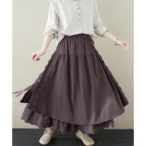 Louiosy（ルオシー） スカート 「大きいサイズ」フリルティアード