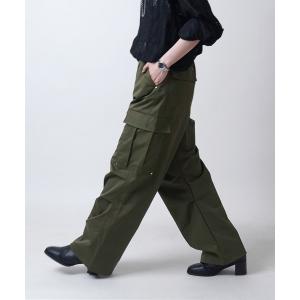 カーゴパンツ マルチポケット ナイロンカーゴパンツ 裾ドローコード
