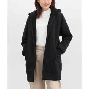 パーカー 暖裏起毛ボアロングパーカー レディース