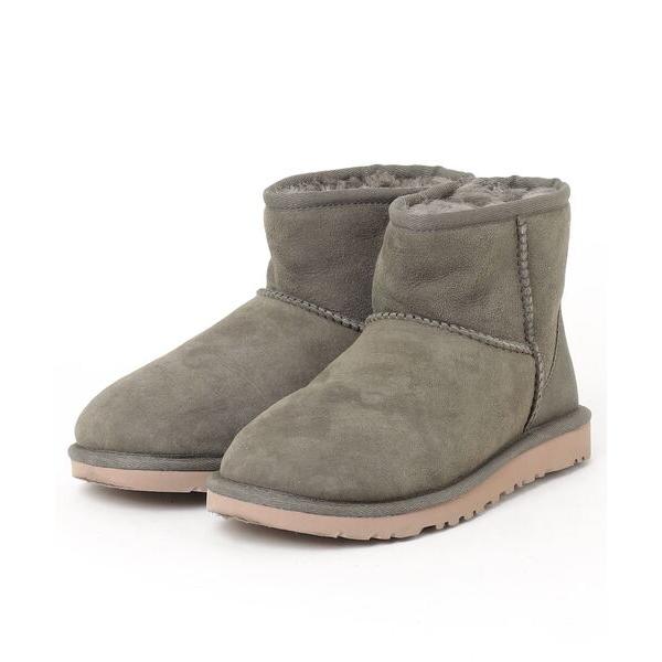 「UGG」 ムートンブーツ 22cm グリーン レディース