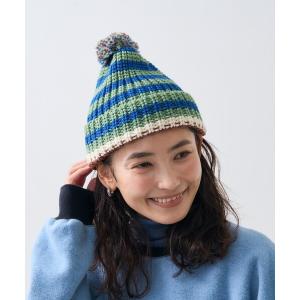 帽子 キャップ レディース HIGHLAND 2000/ハイランドトゥーサウザンド Vintage pattern knit cap with pom｜zozo