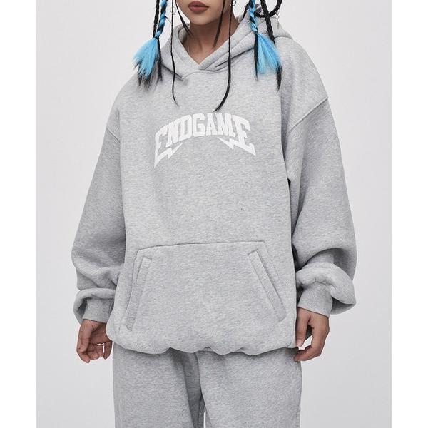 パーカー 「genxder」ユニセックス　ロゴプリントビッグシルエットパーカー メンズ レディース