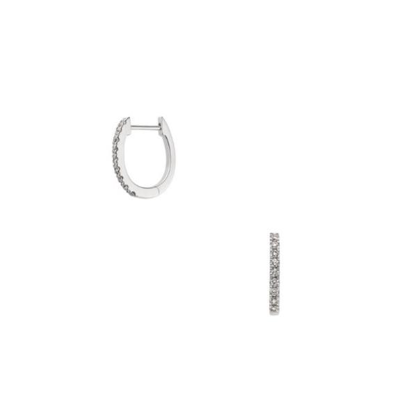 ピアス K18ホワイトゴールド ダイヤモンド フープピアス レディース