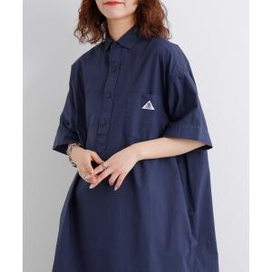 「GEVACO」 7分袖ワンピース SMALL ネイビー WOMEN