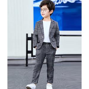 DAY CLOSET セットアップ キッズスーツ 長袖千鳥柄ニット風ジャケット+