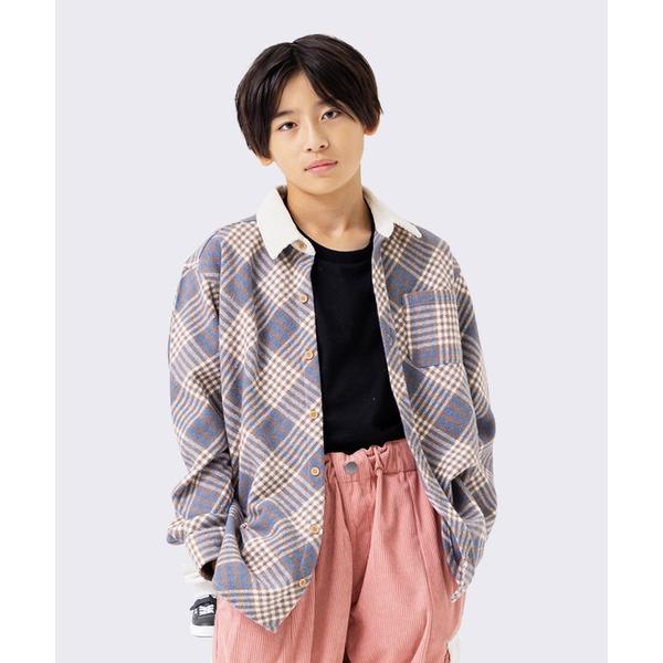 ブラウス シャツ 「@r.y.623」コラボ企画 布帛ネルシャツ キッズ 子供服 男の子 女の子