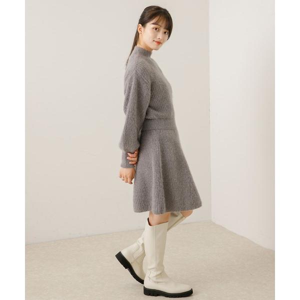 ワンピース ウエストマークニットワンピース