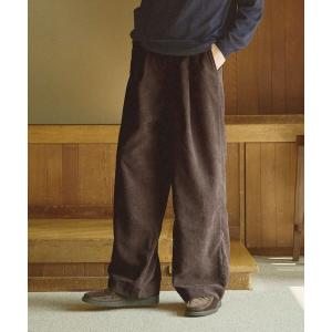スラックス コーデュロイワンタックワイドスラック...の商品画像