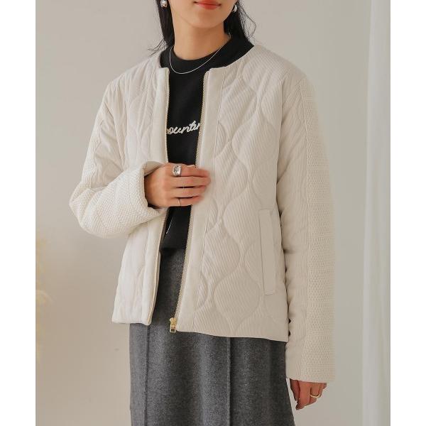 コート アウター コーデュロイ×ニットコート レディース