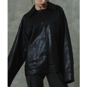 ジャケット ブルゾン レディース Big leather jacket