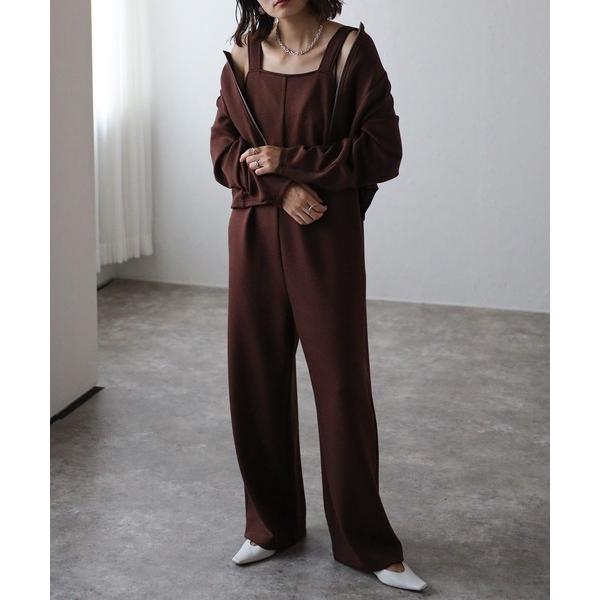 オールインワン ノーカラーブルゾン×オールインワンセット レディース