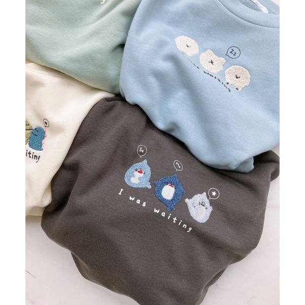 トレーナー スウェット 3匹ぽこアニマルプルオーバー レディース