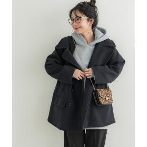 コート ピーコート 洗える！フェイクウールピーコート