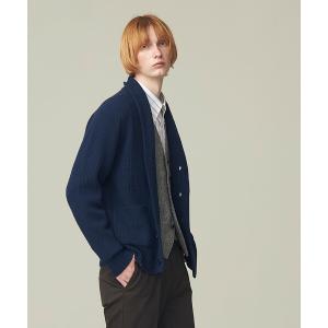 カーディガン 「WEB限定」畔編み ショールカーディガン メンズ