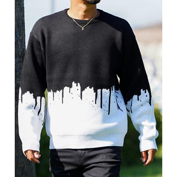 セーター ニット W/Rペイントウィンドニット メンズ レディース