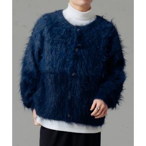 カーディガン 2WAYカールシャギーボーダーカー...の商品画像